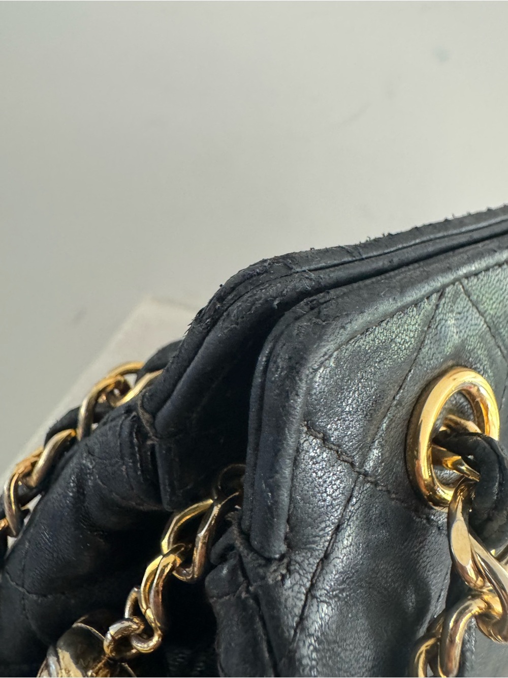 CHANEL Vintage Black Lambskin Tassel Chain Shoulder Bag 1 Series 24K GHW - Picture 11 of 14